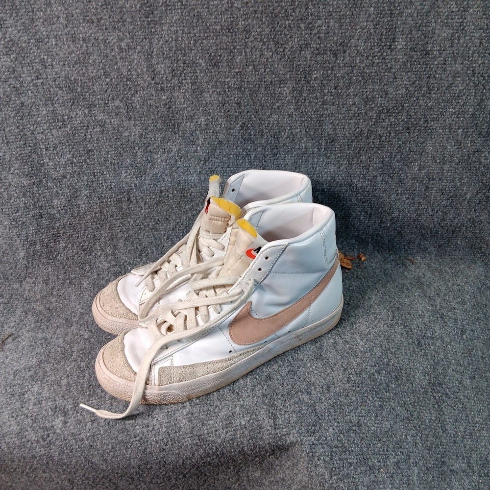 Nike Blazer Mid '77 Vintage White Pink Swoosh High Top Sneakers Womens Size 9.5